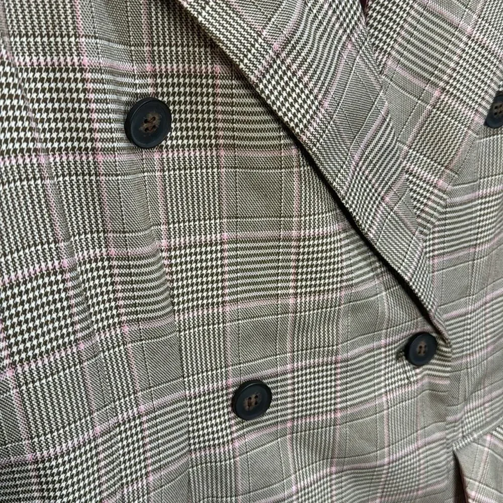 Avec Les Filles Plaid Coat Size S - Picture 4 of 6